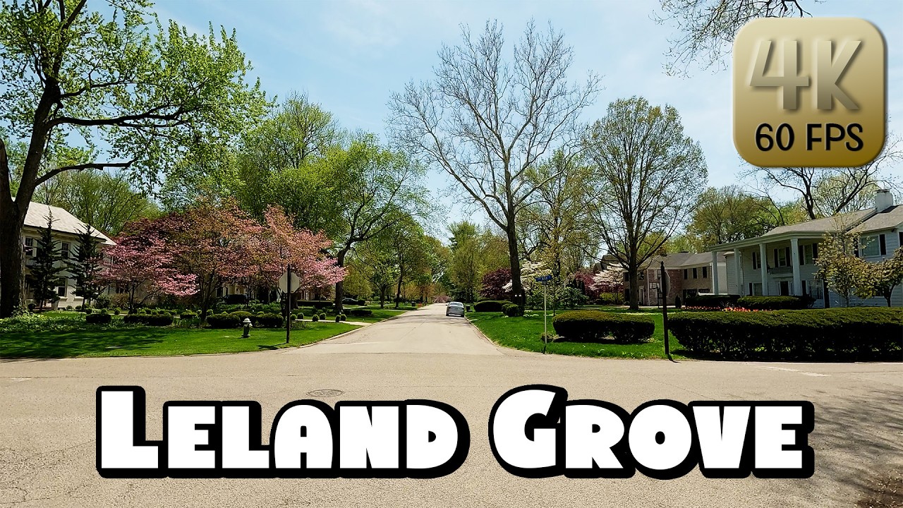 Driving Around Leland Grove, Illinois in 4k Video