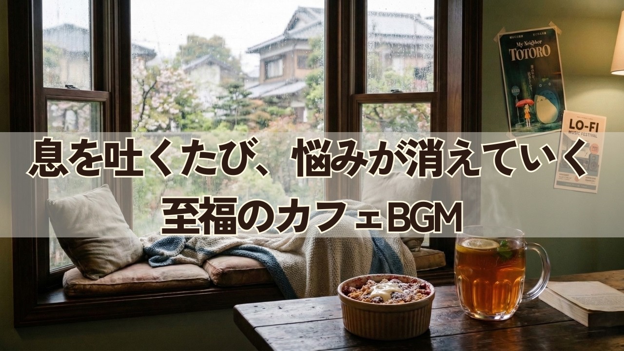 【癒やし】雨音と聴くコジーなカフェBGM 🌿 勉強用・作業用Lo-Fiヒップホップ | ストレスリセット・読書