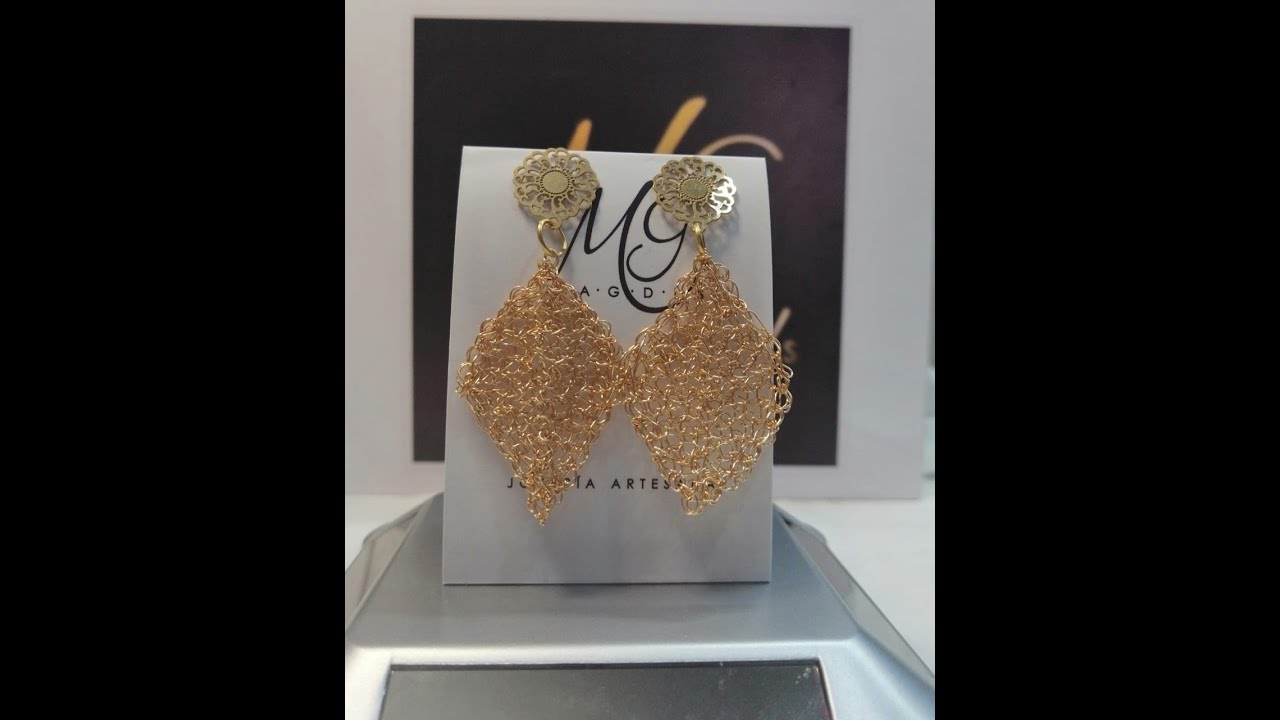 Aretes hoja punto peruano