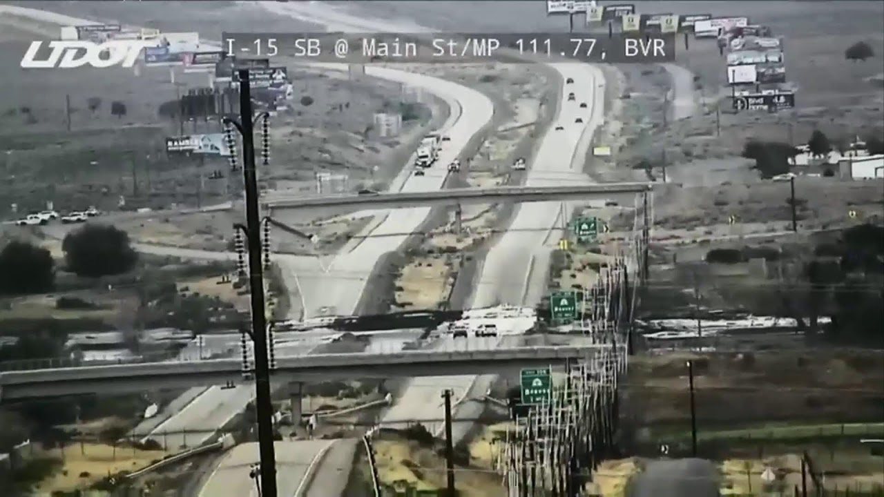 STREAMING: I-15 closed in both directions in Beaver after flooding, mudslide breach interstate
