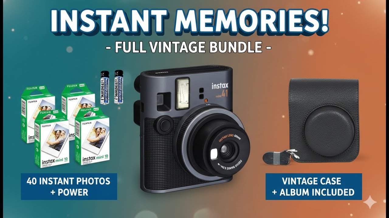 Fujifilm Instax Mini 41 Review | Instant Camera Bundle with Film & Accessories