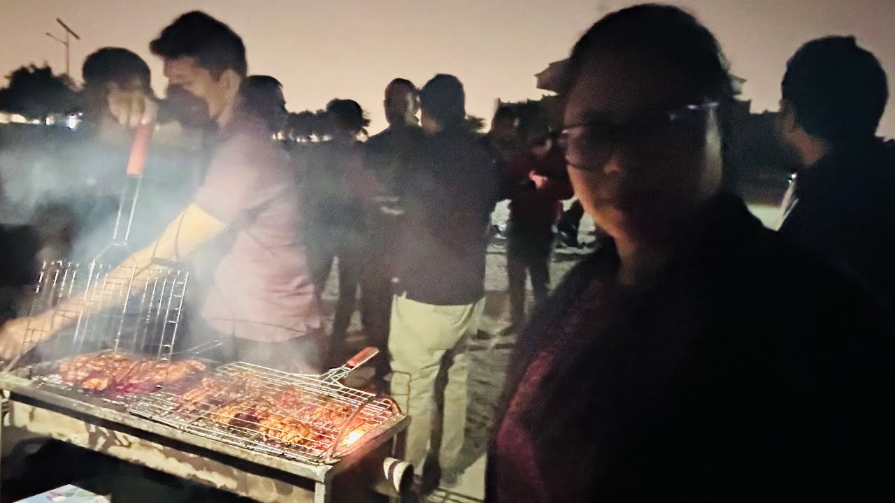 BBQ Party Midnight at Seabeach.BBQ Party Qatar.গান নাচের সাথে মধ্যরাতে সাগরের পারে বারবিকিউ পার্টি।
