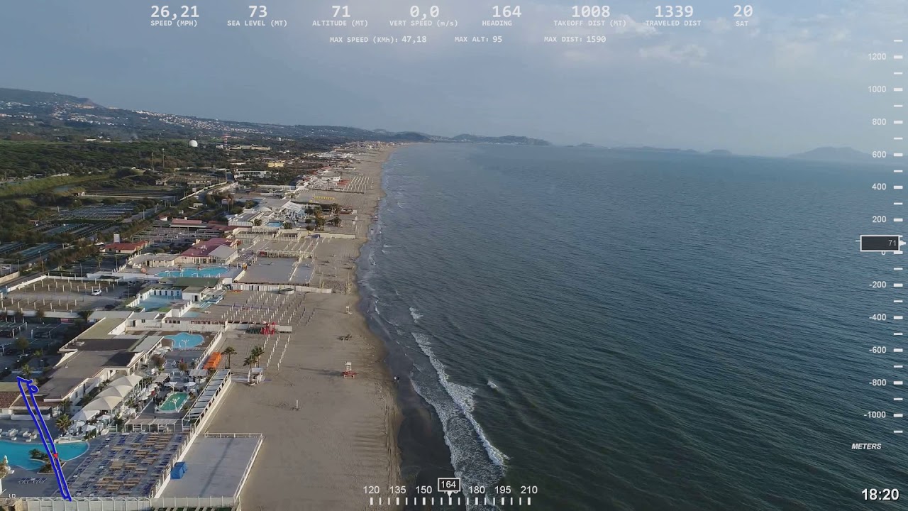 Litorale di Varcaturo e Lago Patria - DJI Phantom 4 Pro - telemetry range test