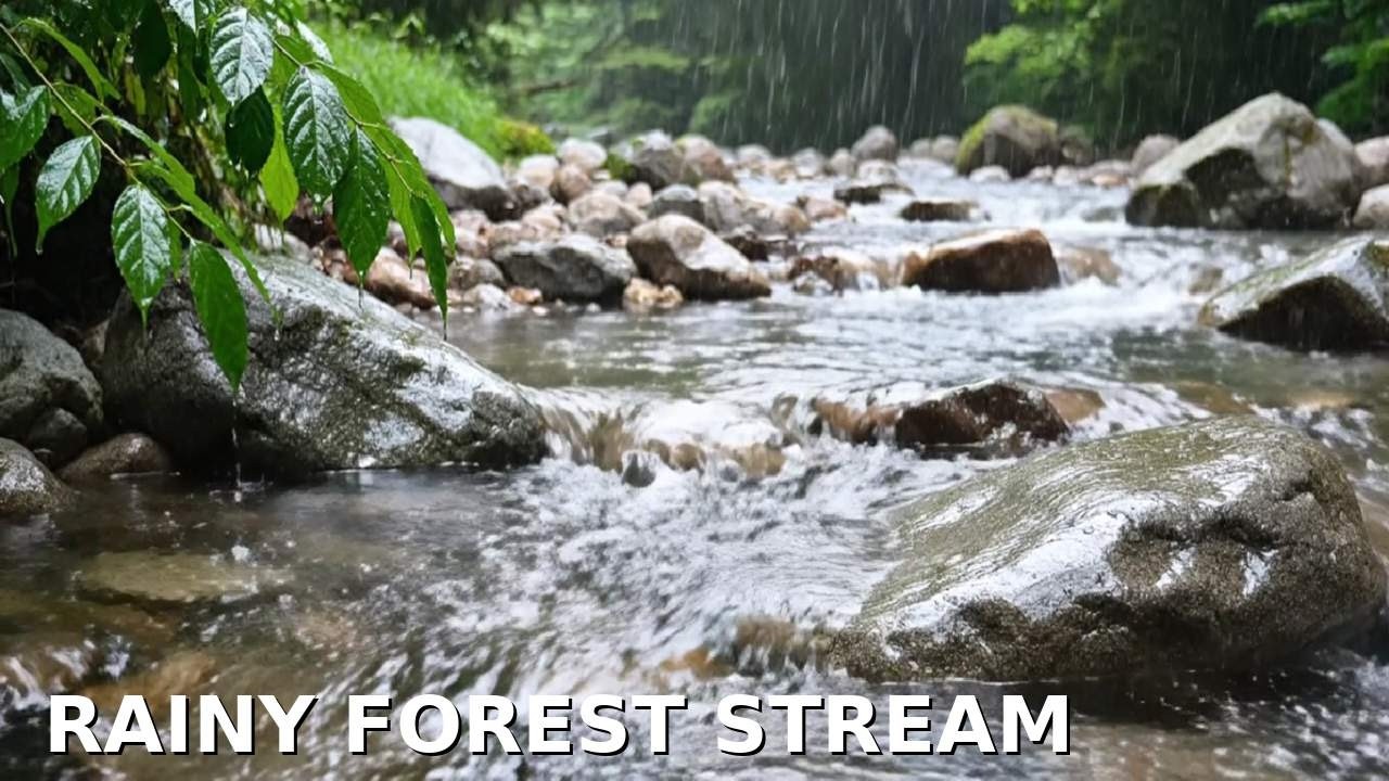 Relaxing Forest Stream in the Rain 🌧️ Calming Water Sounds for Sleep & Focus