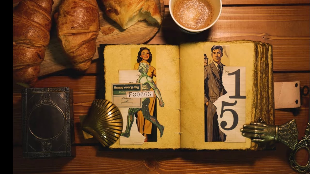 ASMR | Vintage Journaling | Coffee-Stained Pages & Croissant Mornings 