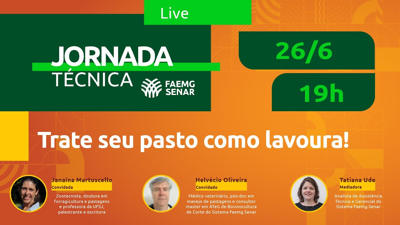 🔴 LIVE - JORNADA TÉCNICA | Trate seu pasto como lavoura!