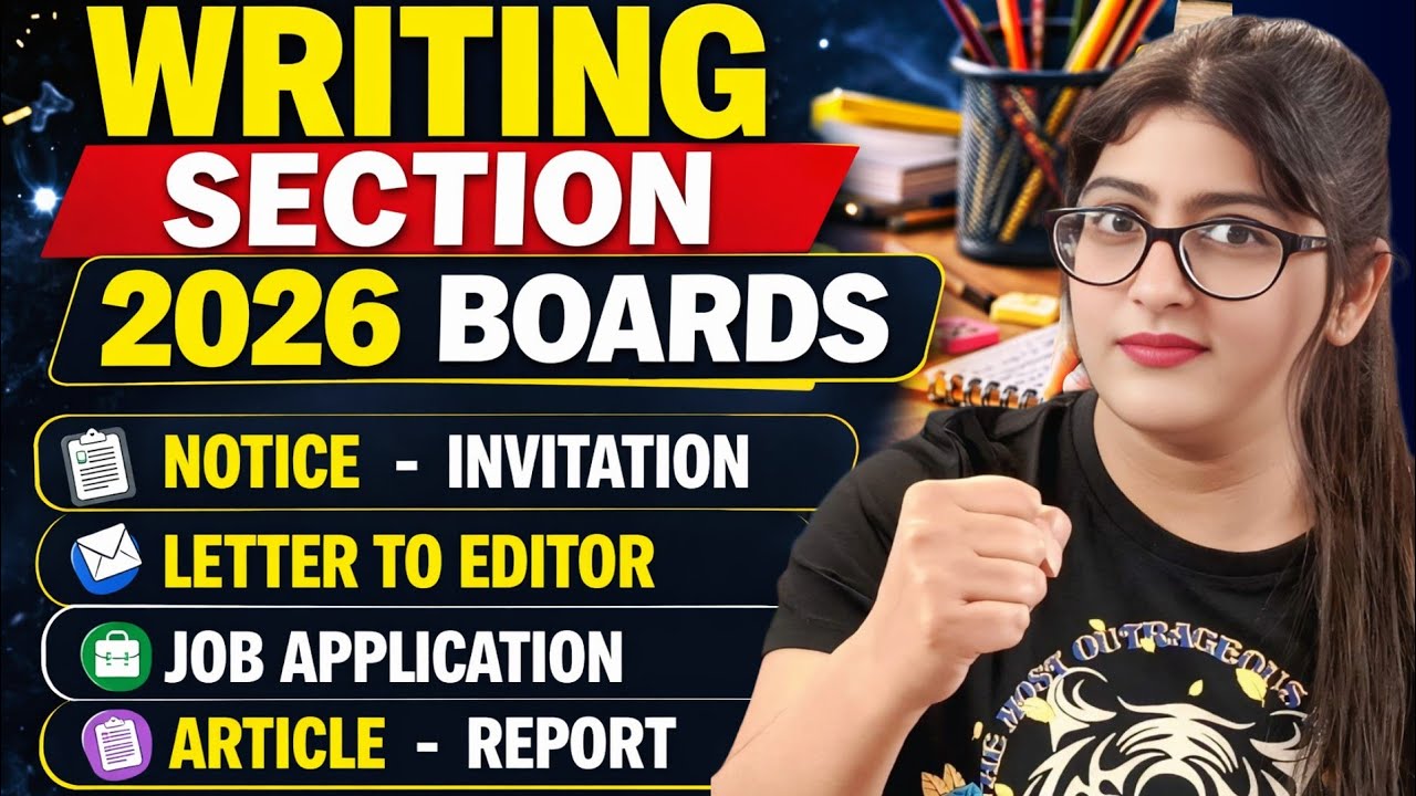 Writing section class 12 english|Notice|Invitation|Letter to Editor|Job application|Article|Report