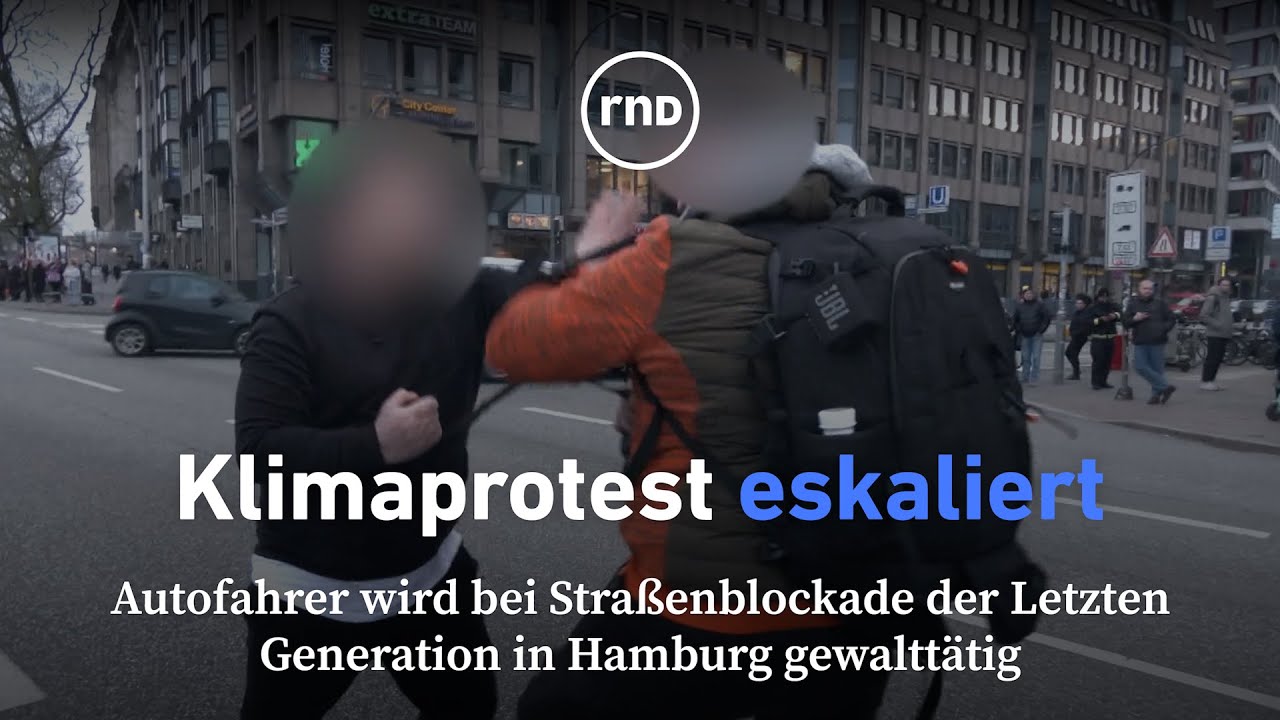 Autofahrer wird bei Stra&szlig;enblockade der Letzten Generation gewaltt&auml;tig