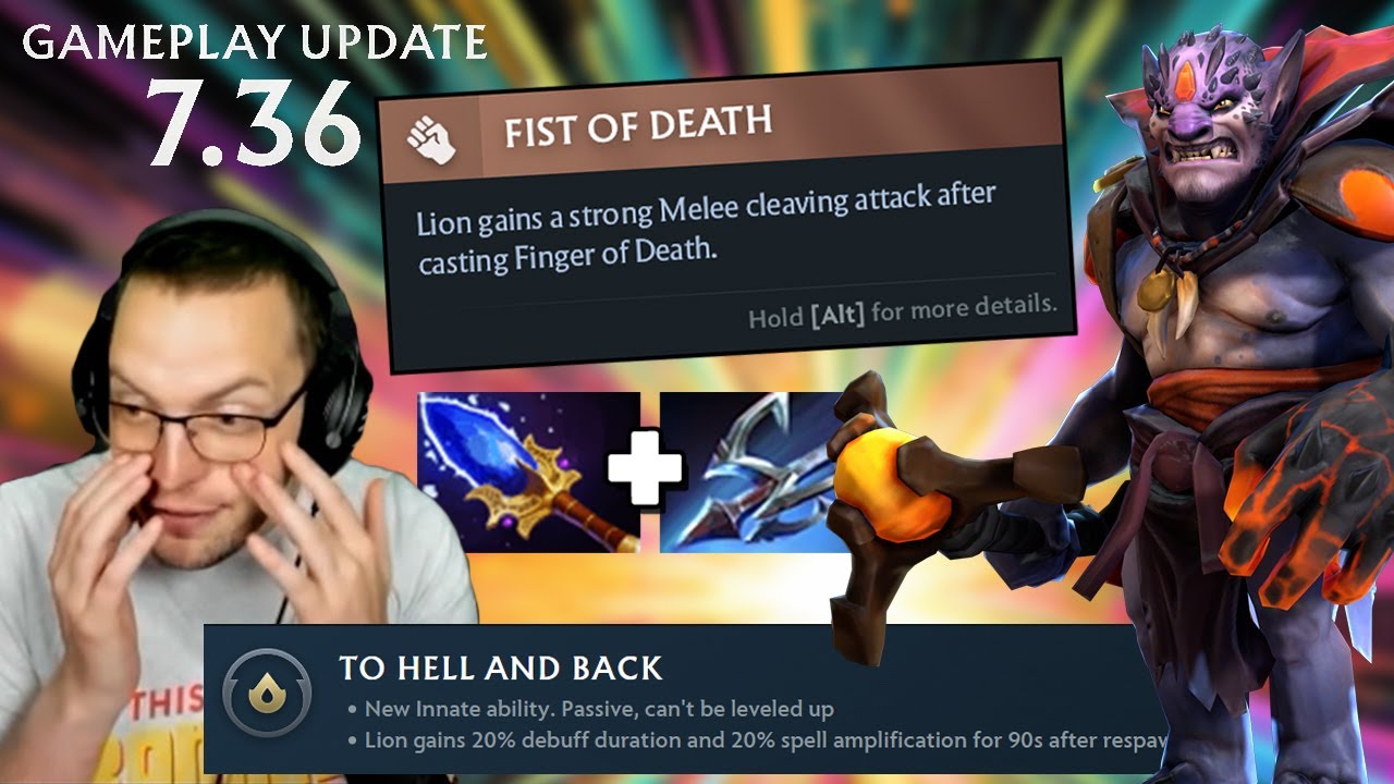 SCALING MELEE ATTACK LION?! DOTA 7.36 (FULL GAME)