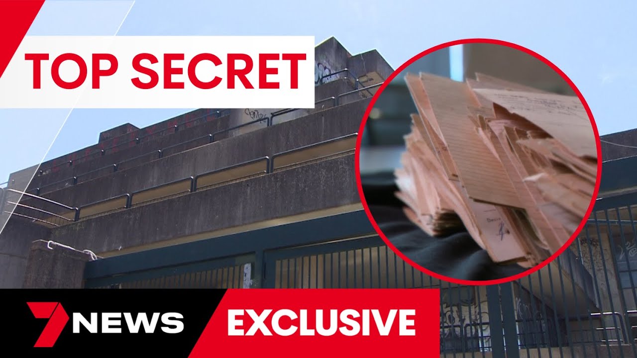 Top secret criminal records found scattered in derelict Glebe remand centre | 7 News Australia