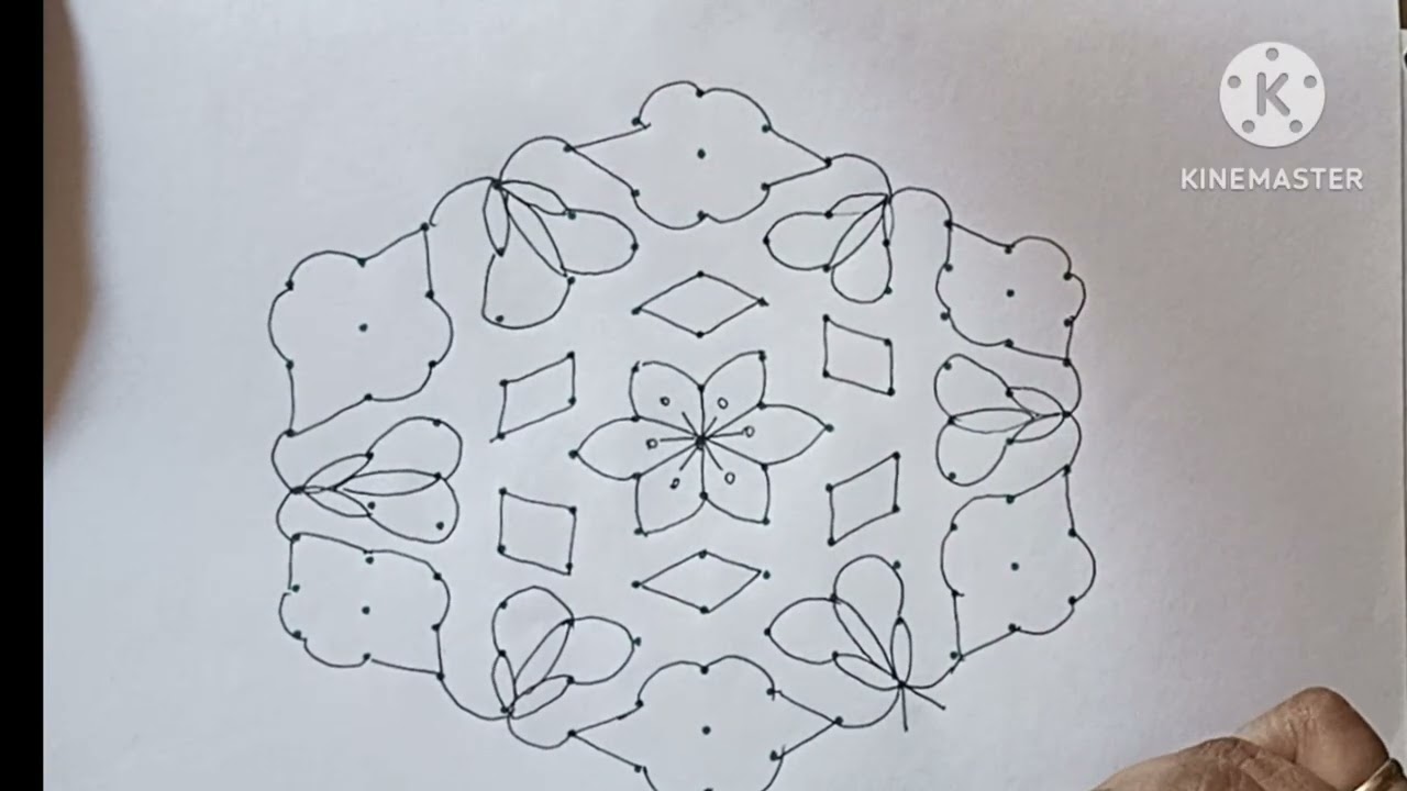 Easy and simple Kolam || Poo kolam || Dots Kolam || 13*7 Middle  Dots || February 10, 2026