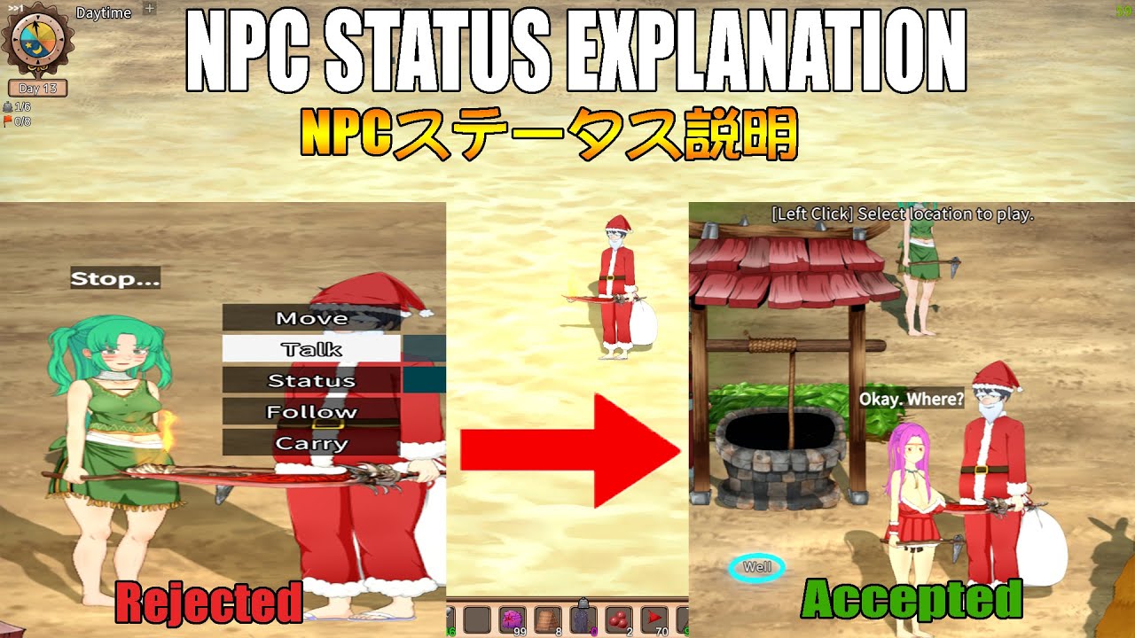 Mad Island Guide (NPC status explanation)