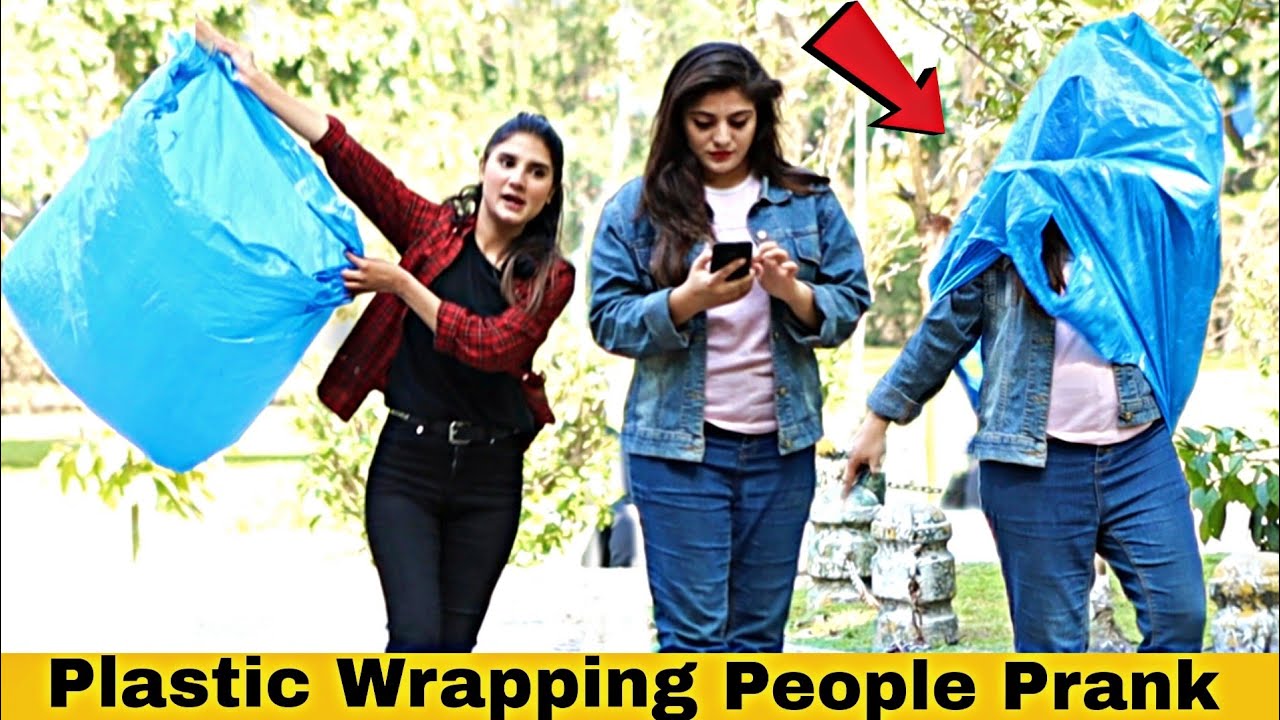 Plastic Wrapping People Prank@Crazy Comedy