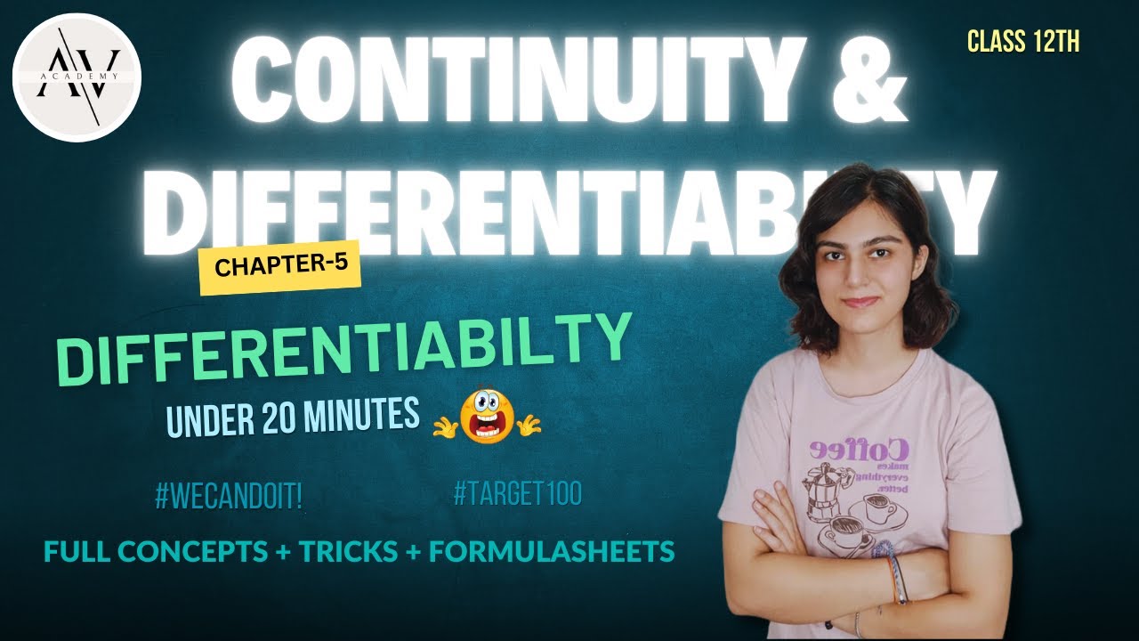 Continuity & Differentiability Chapter 5 &ndash; DIFFERENTIABILITY + Tricks 🔥| Class 12 CBSE Maths 2025