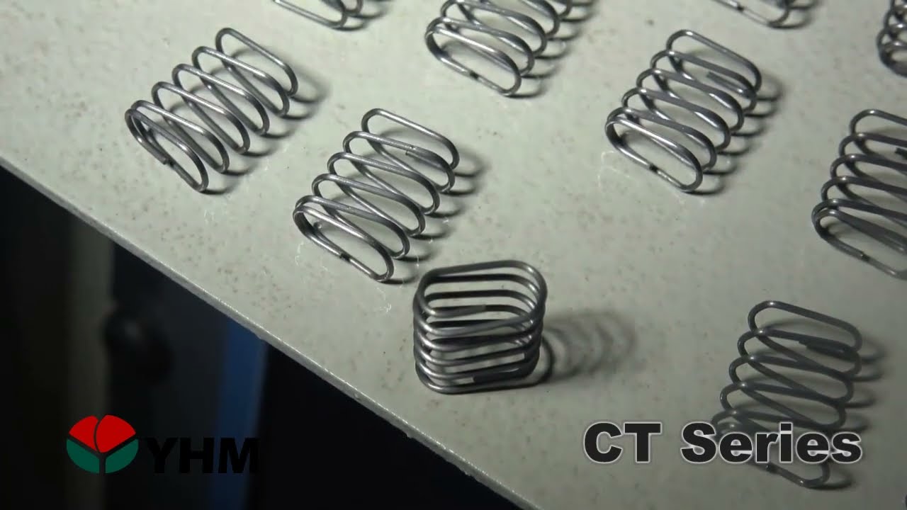 線径0.55mm マガジンスプリング｜CNC 微小ばねコイリングマシン CT-208-48ppm｜台湾YHM 友匯機械株式会社