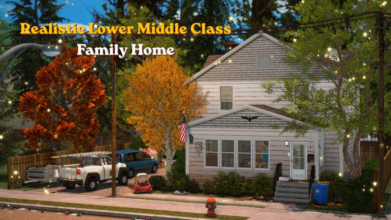 Realistic lower middle class family home ✨ || The Sims 4 CC Speed Build