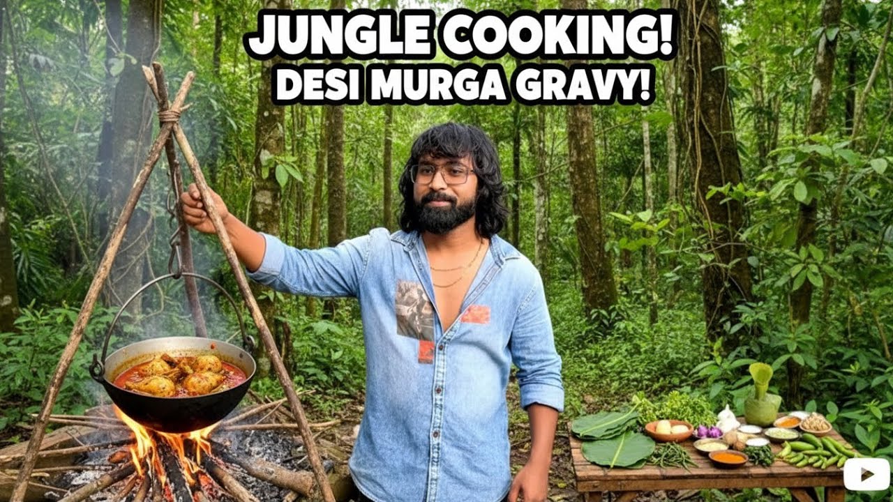 jungle 🐓mein tandoori Muruga chicken recipe दोस्तों के साथ चिकन पार्टी 😍