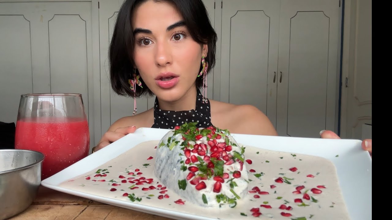  ASMR MUKBANG ♡ CHILE EN NOGADA (COMIDA MEXICANA)