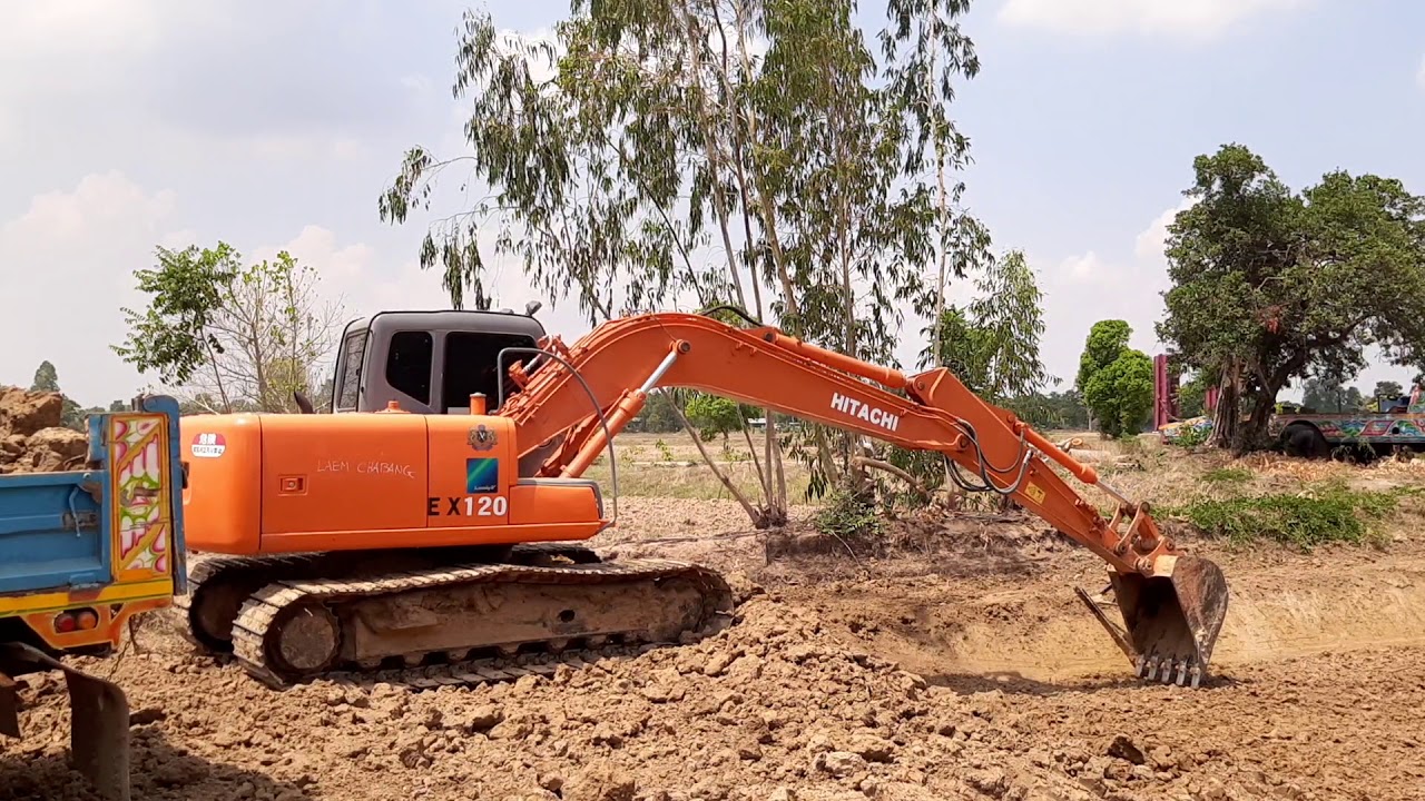 ใจถึงแกะเก่านอกมา 1300000 HITACHI EX120-5   สดๆ ดั้มจัดเต็ม excavator and truck EP.6773