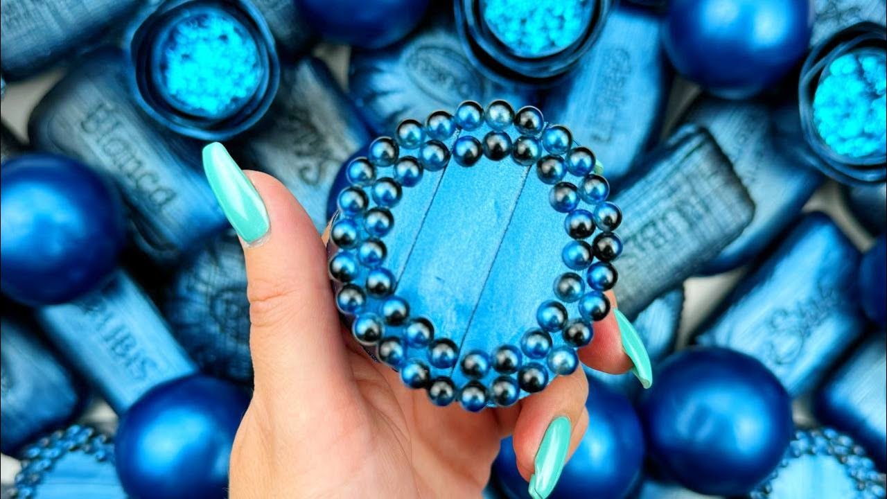 Relaxing ASMR Soap Art: Crushing Colorful Soap, Cutting cubes, and Creating with Glitter and Foam!