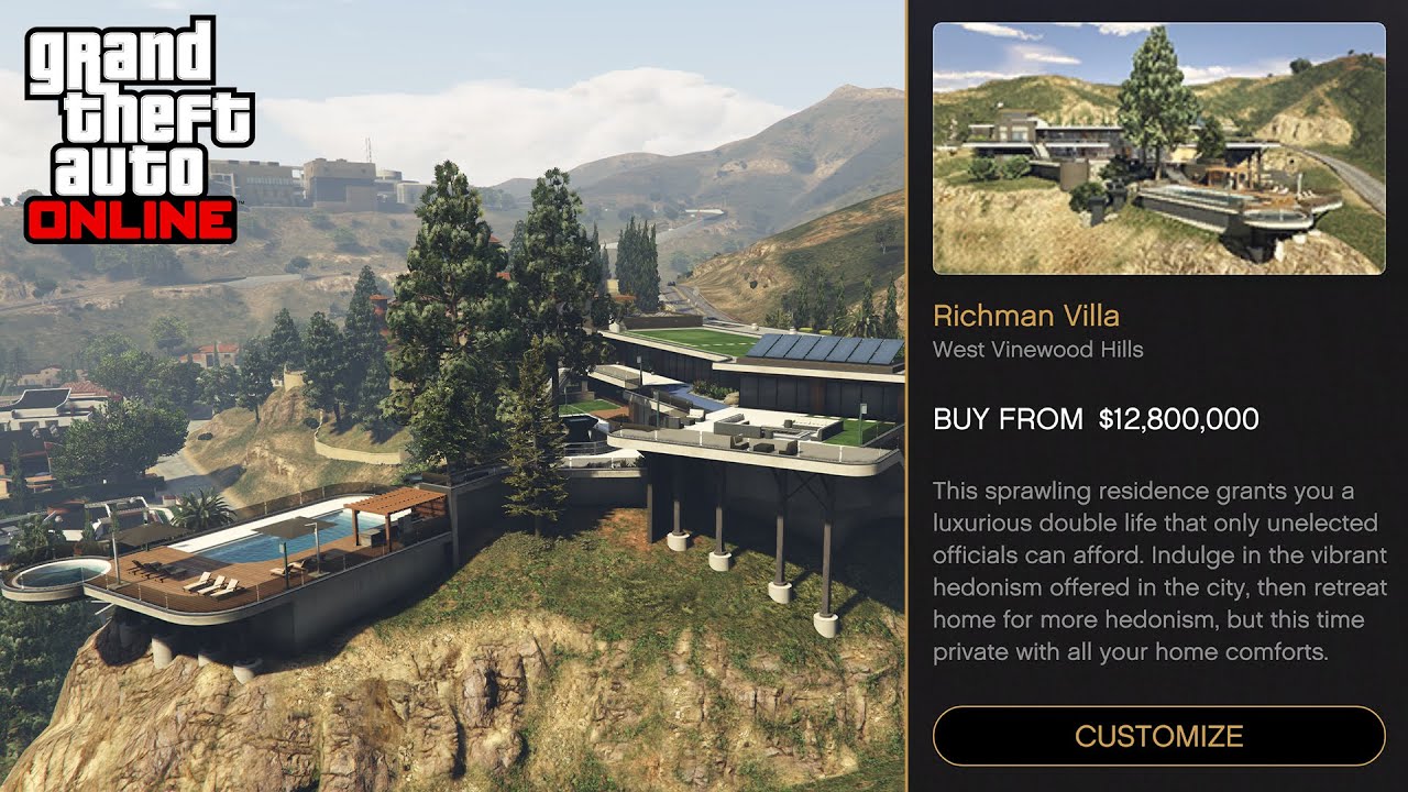 GTA Online - Вилла в Ричмане [4K] Richman Villa / Обзор самого Дорогого Особняка в ГТА 5 Онлайн