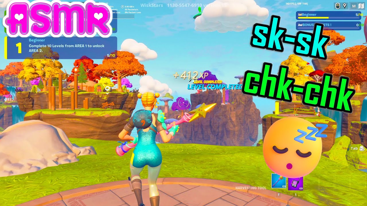 ASMR Gaming 🍀 Fortnite Creative Spring Deathrun Relaxing Sk-Sk Chk-Chk Mouth Sounds 💤 🎧
