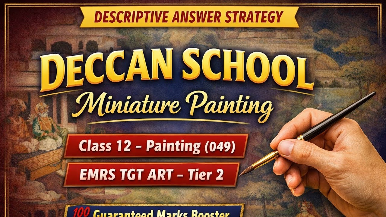 EMRS TIER 2 TGT ART I CLASS 12TH PAINTING (049) I DECCAN SCHOOL OF MINIATURE PAINTING 