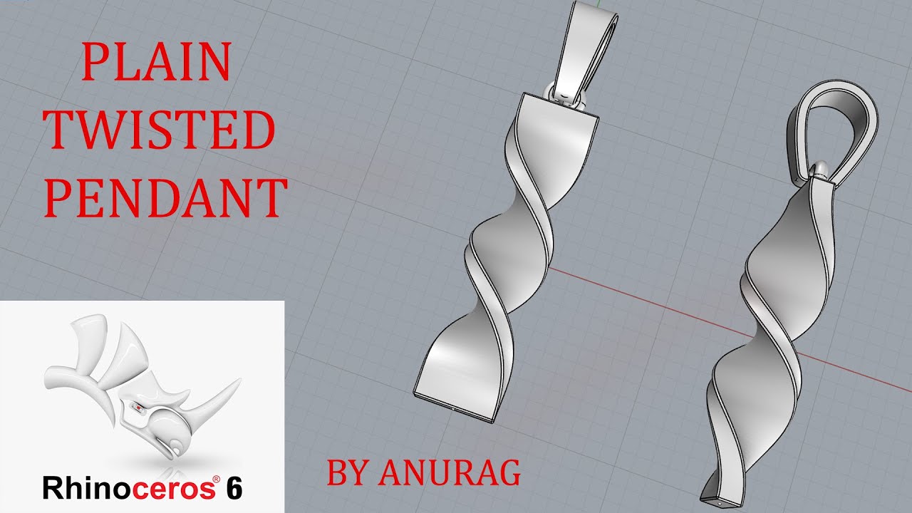 PLAIN TWISTED PENDANT || RHINO TUTORIAL ||  3d with Anurag ||
