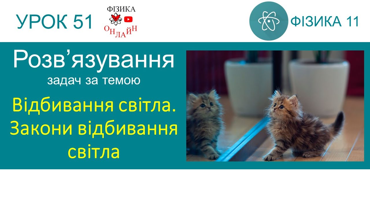 Фізика 11. Урок розв'язування задач «Відбивання світла. Закони відбивання світла»