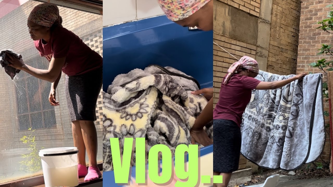 #vlogtober EP5 :This is how i wash Blankets| Cleaning windows 🫶