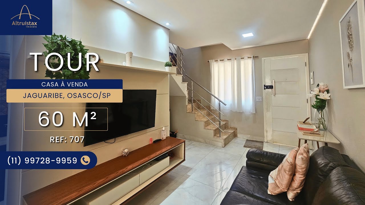 Casa em Condomínio à Venda em Osasco | 2 Quartos, Porteira Fechada, FGTS – Jaguaribe (REF707)