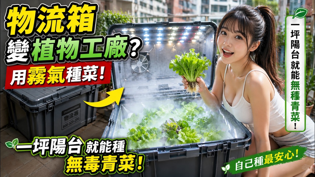 最便宜的植物工廠! 一坪空間種出無毒青菜! 霧培系統DIY實測,每棵成本只要4元? 竟然比魚菜共生更強!