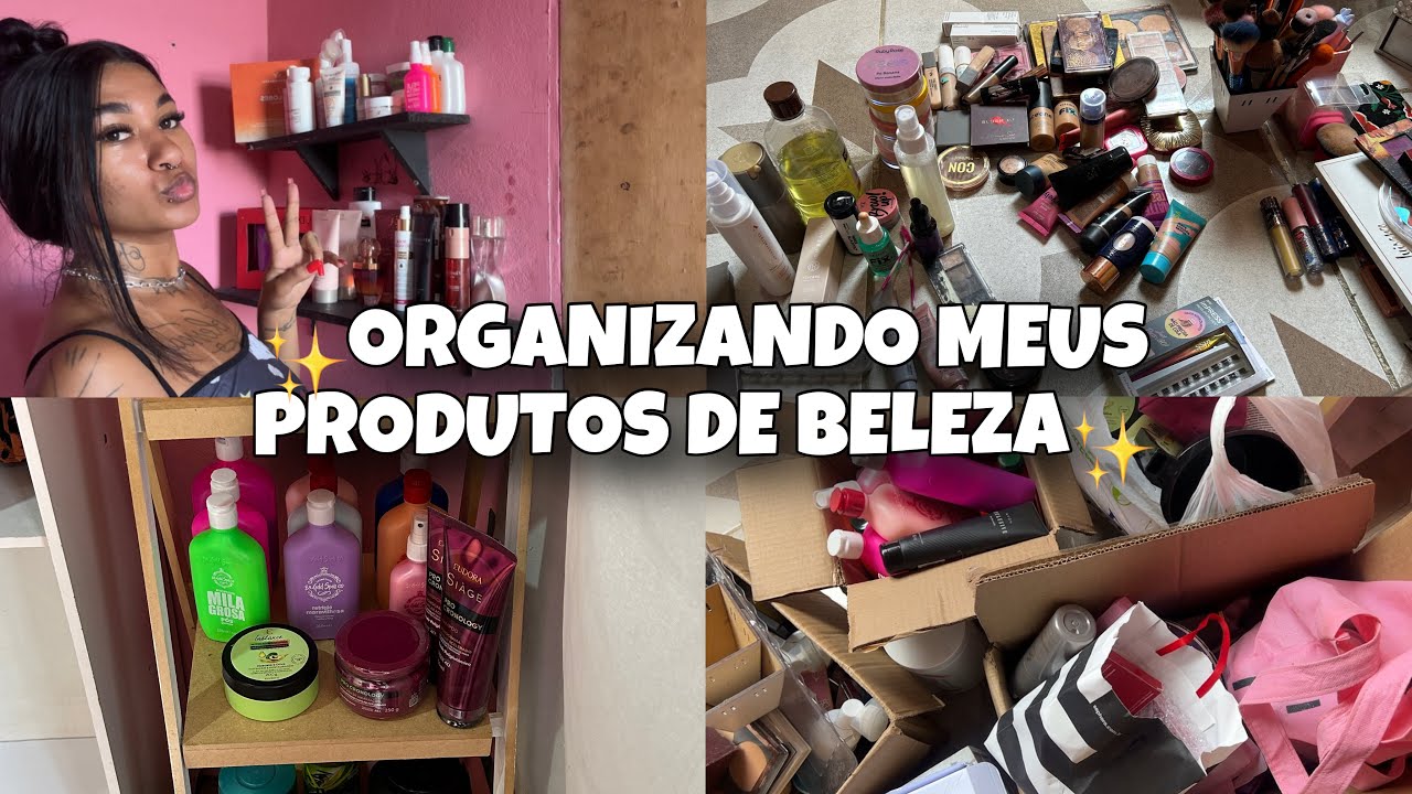 ME ORGANIZANDO NA CASA DA MINHA MÃE - ARRUMEI MEUS PRODUTOS DE BELEZA *estava uma bagunça*
