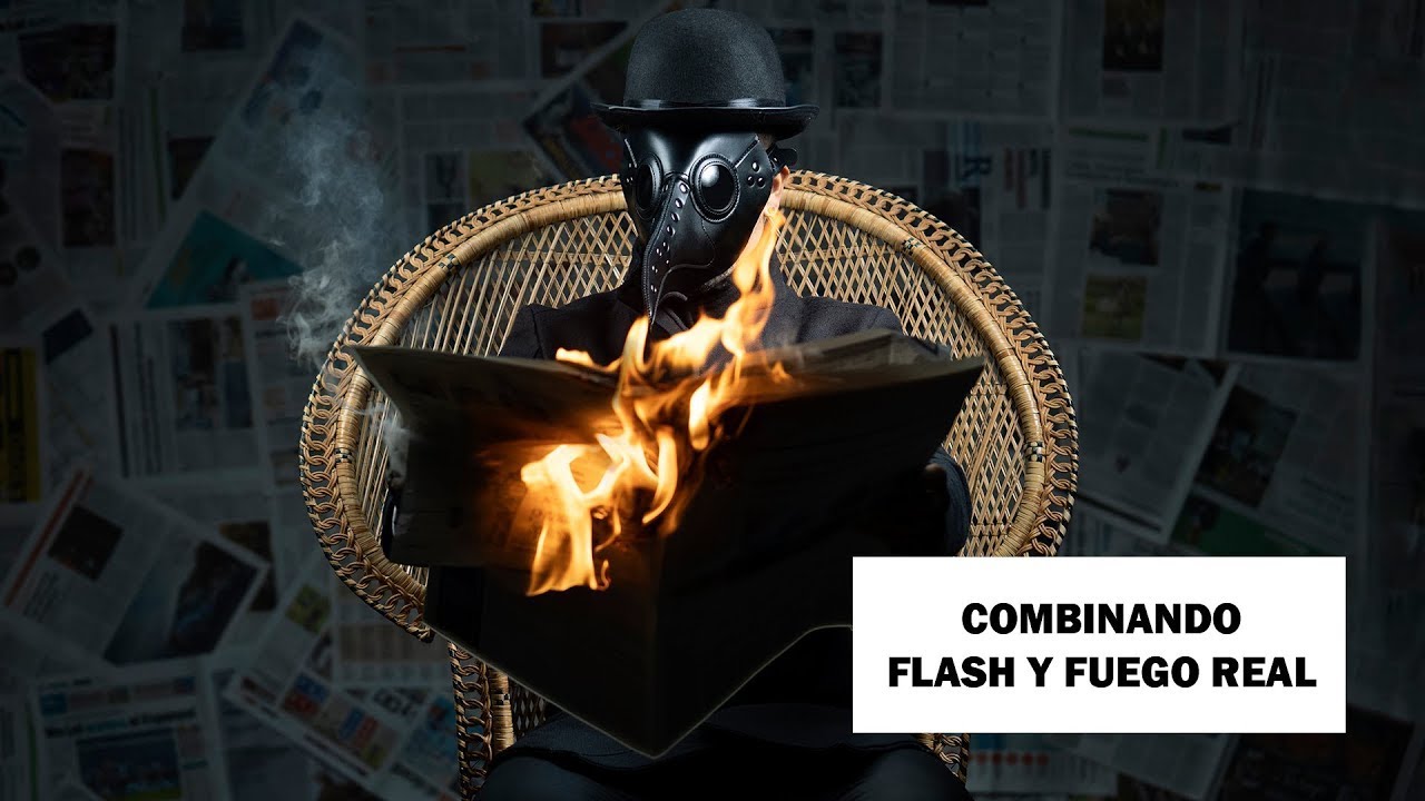 Sesión de fotos combinando FLASH y FUEGO Real