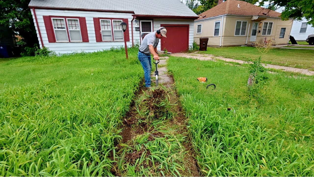 Neighbor STOLE His Lawn Care Money And Left It OVERGROWN So I Mowed It For FREE