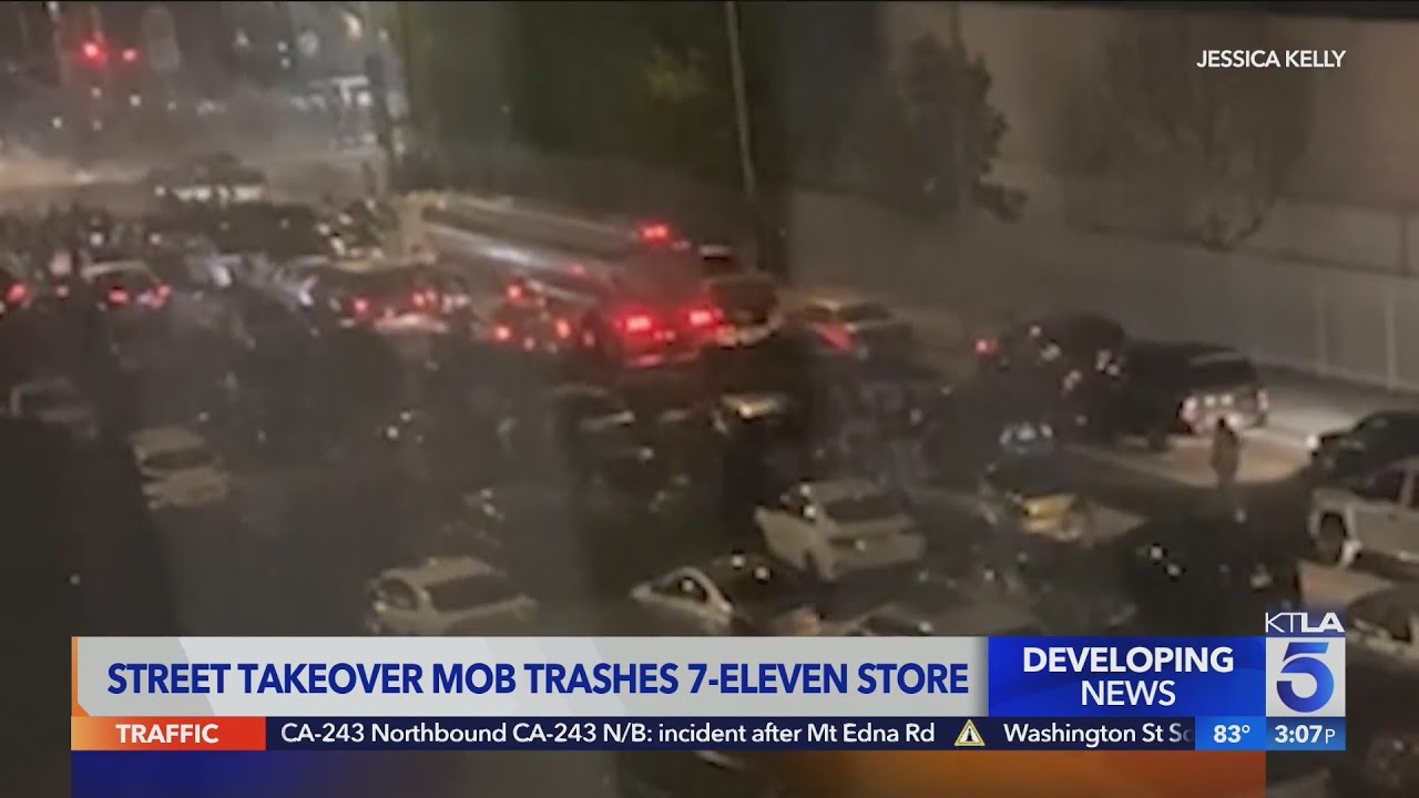 Street takeover mob trashes Harbor Gateway 7-Eleven