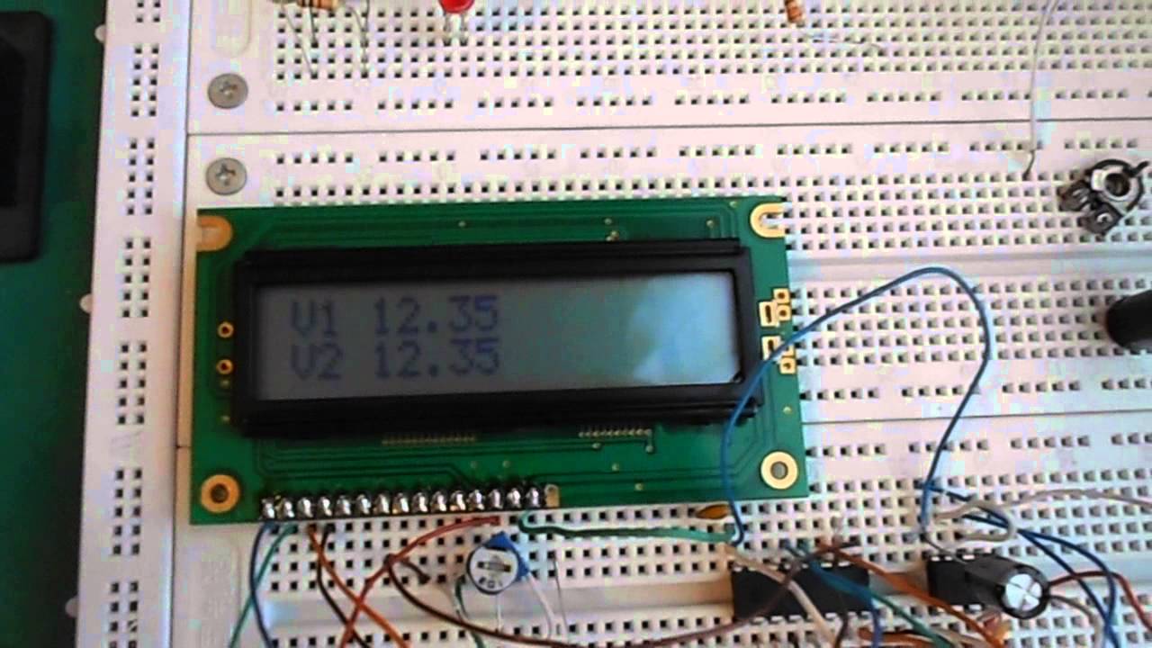Двух канальный вольтметр на Attiny13 (Attiny13 + 74CH595 + LCD) /  Voltmeter on Attiny13