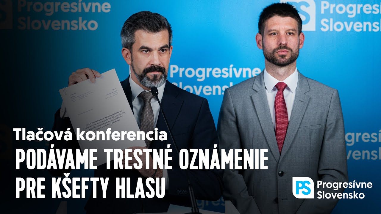 Pod&aacute;vame trestn&eacute; ozn&aacute;menie pre k&scaron;efty Hlasu | Tlačov&aacute; konferencia PS, 14. november 2025