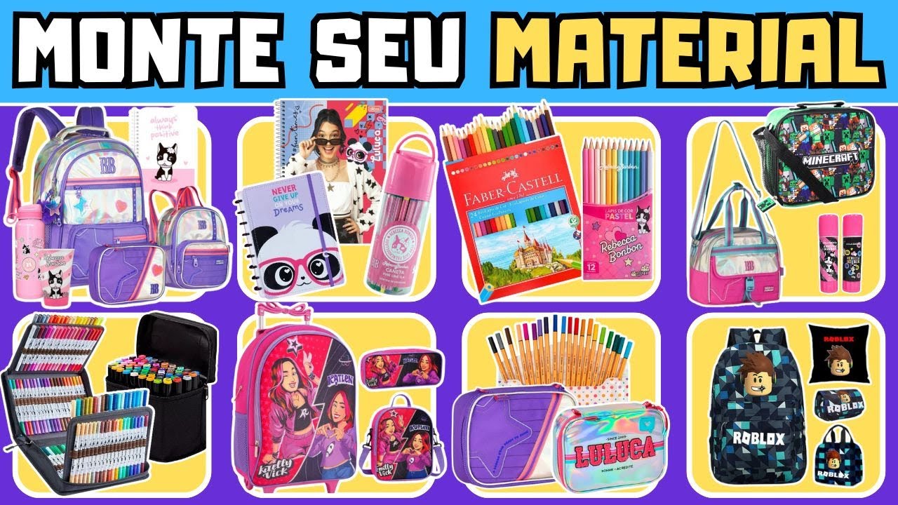✨🎒 MONTE SEU KIT ESCOLAR MAIS INCRÍVEL 2026 📚✏️ Topa o desafio?
