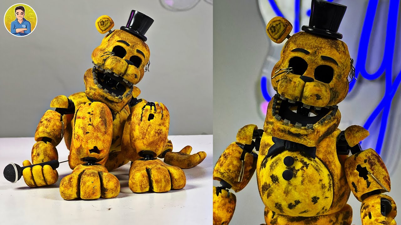 HICE A WITHERED GOLDEN FREDDY TOTALMENTE ARTICULADO CON PORCELANA / FNAF 2 / HELP WANTED