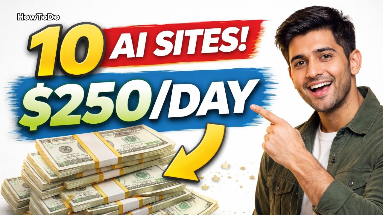 10 Secret AI Websites That Pay You $250/Day 💰 (Make Money Online 2026) / HowToDo