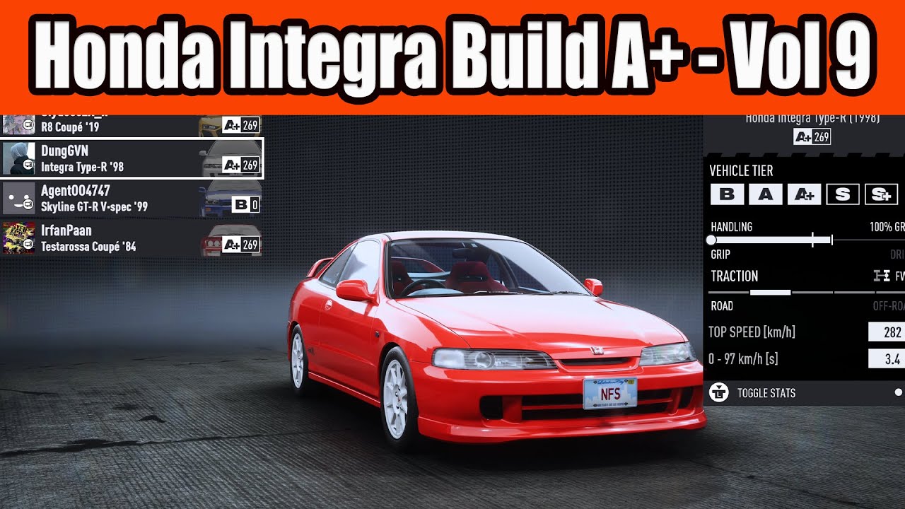 Honda Integra Type R build A+ Class Car in NFS Unbound Vol 9