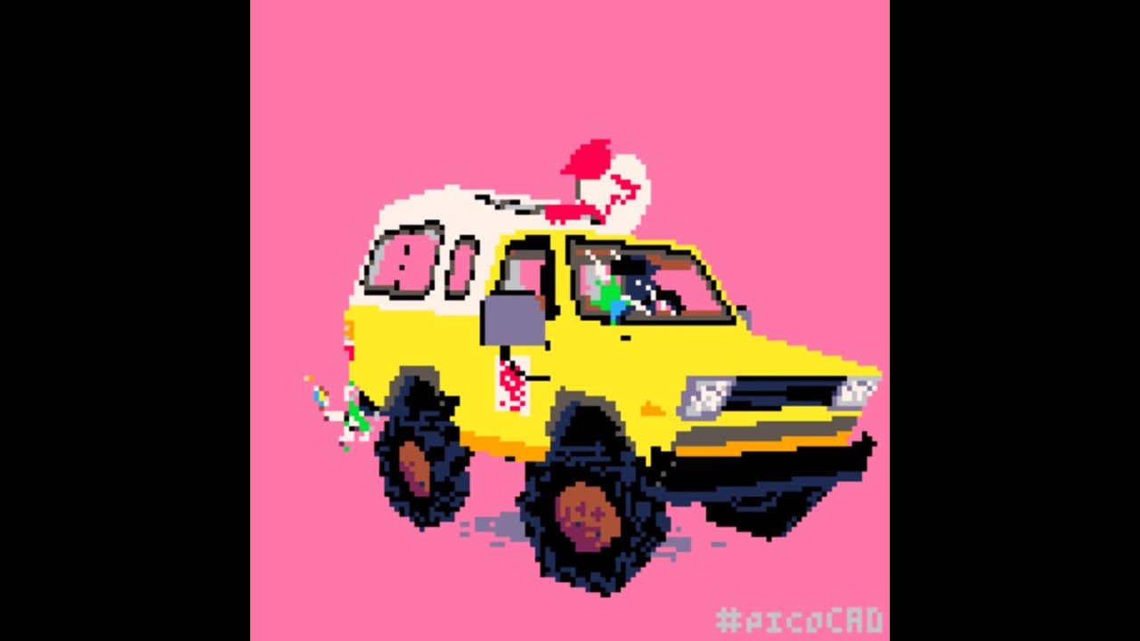 🍕Pizza Planet Truck making of timelapse in #picoCAD
