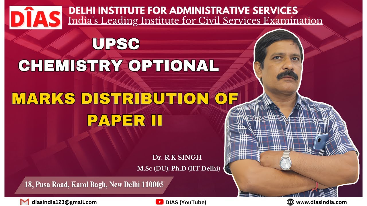 MARKS DISTRIBUTION OF PAPER II | CHEMISTRY OPTIONAL | Dr. R K SINGH SIR