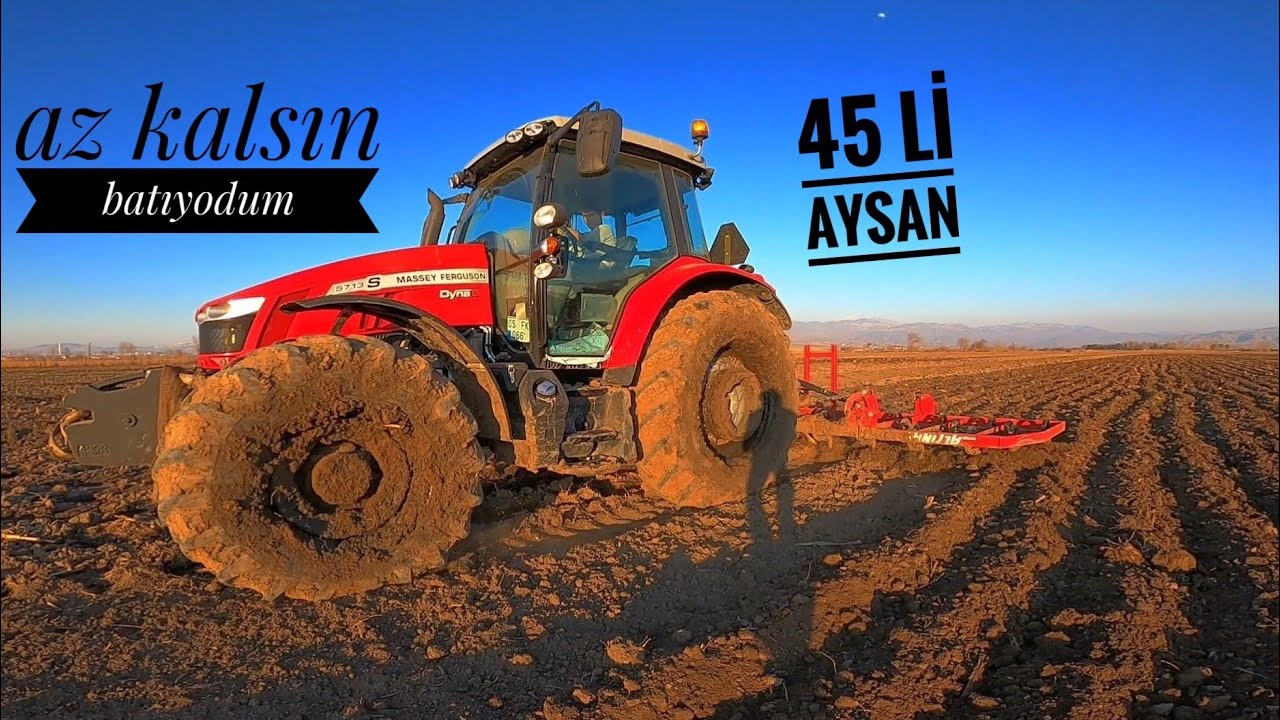 BATA ÇIKA//MASSEY FERGUSON 5713 İLE 45Lİ AYSAN VURUYORUZ NEREDEYSE KALIYODUM