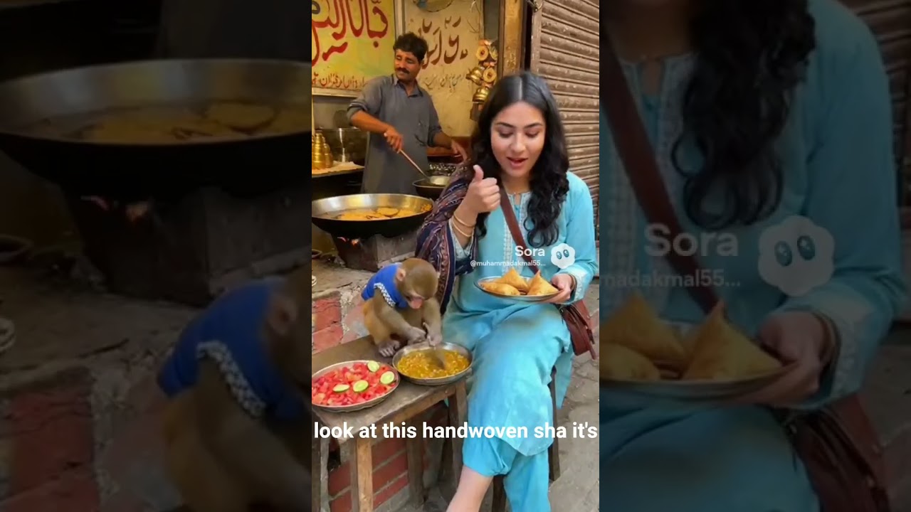 Monkey & a Beautiful Girl Explore Raja Bazar | Rawalpindi Vlog Adventure