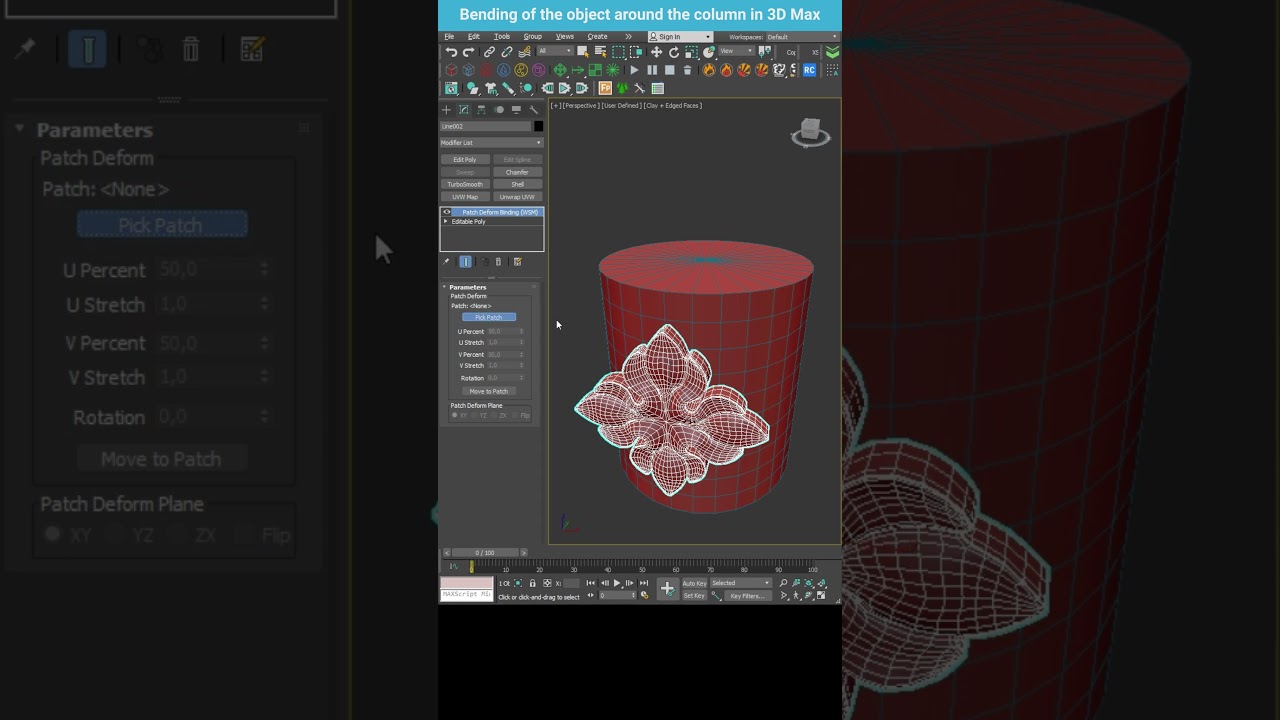 Precise Object Wrapping Around a Cylinder in 3ds Max #shorts #3dsmax #patchdeform