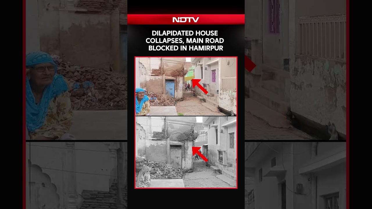 Dilapidated House Collapses, Main Road Blocked In Hamirpur