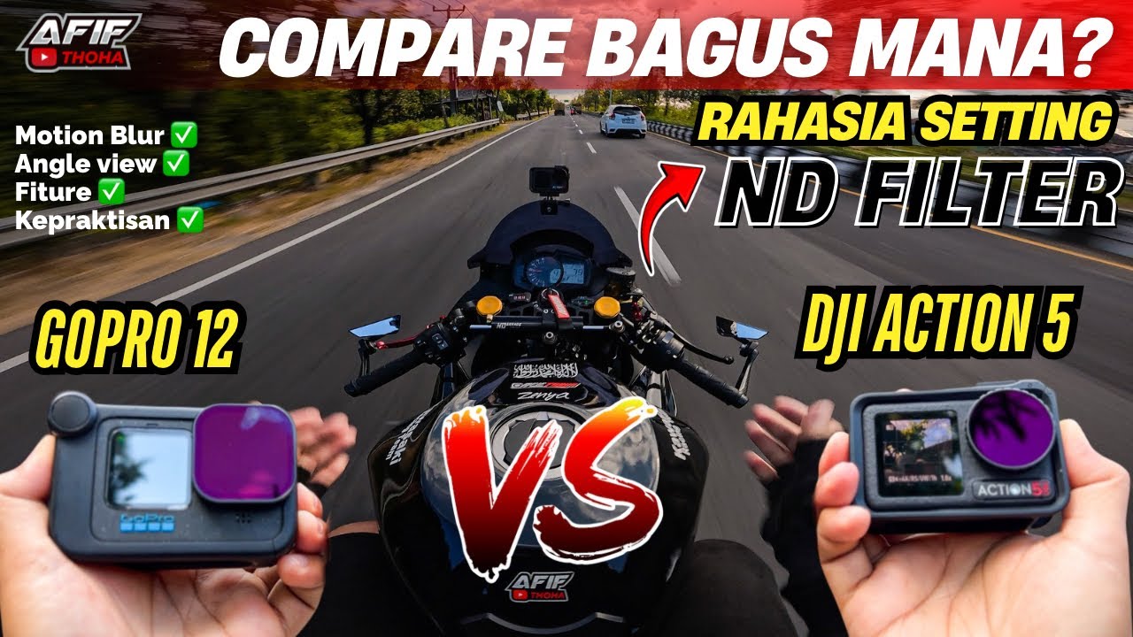 BEST ACTION CAM BUAT MOTOVLOG‼️GOPRO 12 VS DJI ACTION 5 PRO? BAGUS MANA🔥