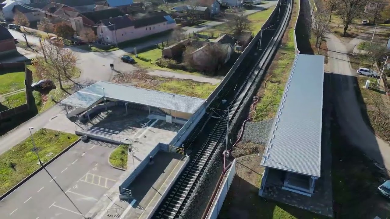 Snimka iz zraka modernizirane dionice Vinkovci - Vukovar